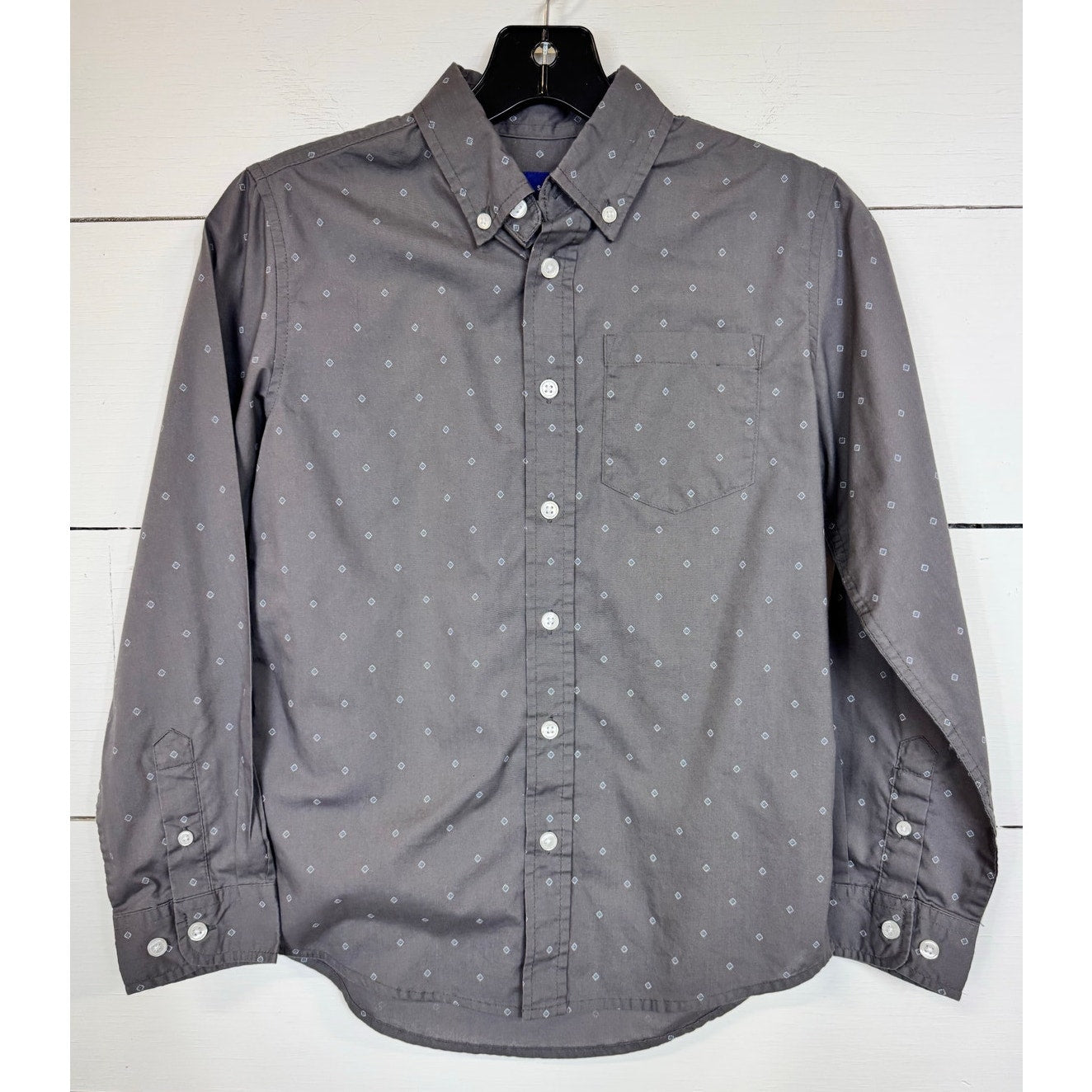 Simply Styled Long Sleeve Button Up Shirt Boy's Size Medium (10/12)