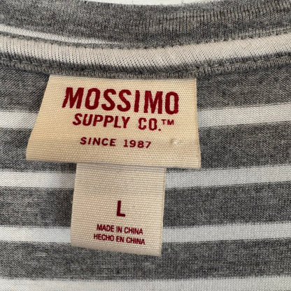 Mossimo Long Gray Striped T-Shirt Women's Size Large