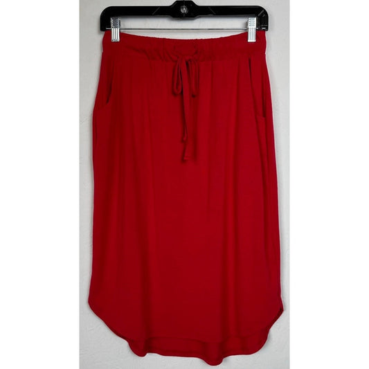 Zenana Red Knee Length Skirt Women's Large