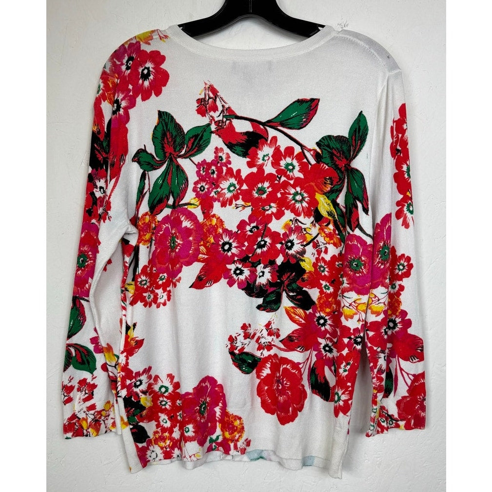 GNW White 3/4 Sleeve Cardigan Women's Large