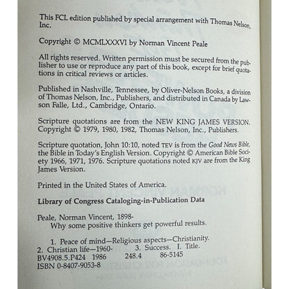 Why Some Positive Thinkers Get Powerful Results by Norman Vincent Peale (Hardcover)