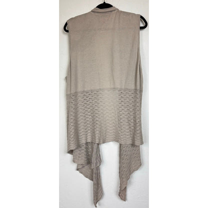 Elle Beige Sleeveless Cardigan Women's 3X