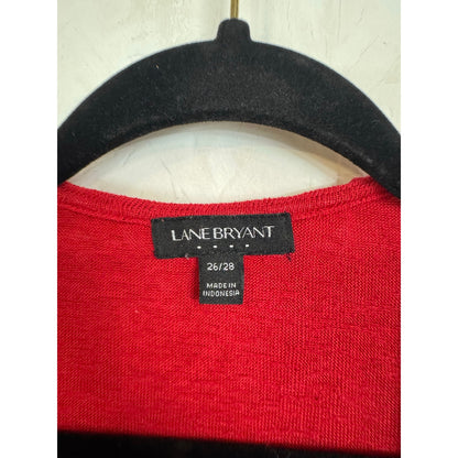 Lane Bryant Red Short Sleeve Cardigan Women's 26/28