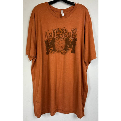 Canvas Orange Short Sleeve T-shirt Women's 4XL
