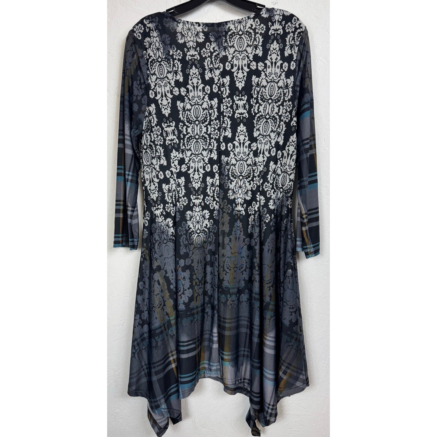 R&B Collections Blue 3/4 Sleeve Knee-length Dress Women's Size Large