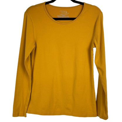 Time and Tru Yellow Long Sleeve Blouse Women's Size Large