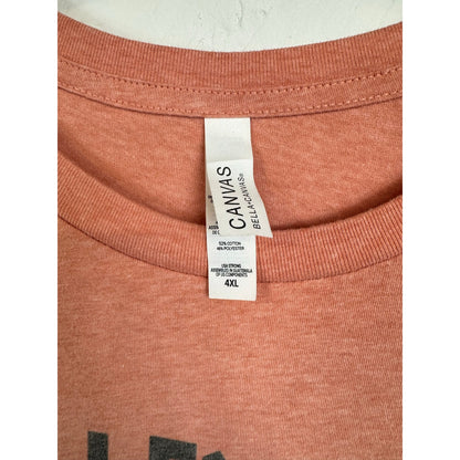 Canvas Orange Short Sleeve T-shirt Women's 4XL