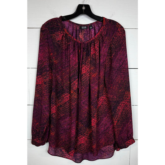 A.N.A. Long Sleeve Blouse Women's Size Large