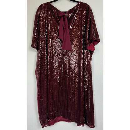 Nine West Red Short Sleeve Knee-length Dress Women's 4x