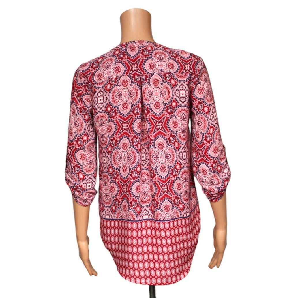 Pink Rose 3/4 Sleeve Sheer Top Women's Size XS