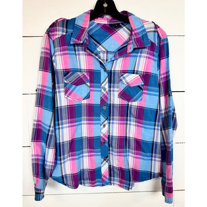 Ultra-Flirt Long Sleeve Button Up Shirt Women's Size XL