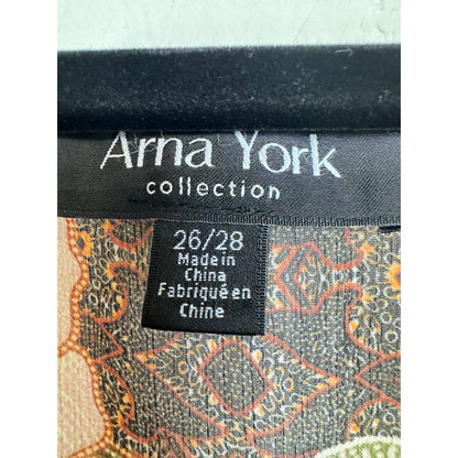 Arna York Collection Brown 3/4 Sleeve Blouse Women's 26/28W
