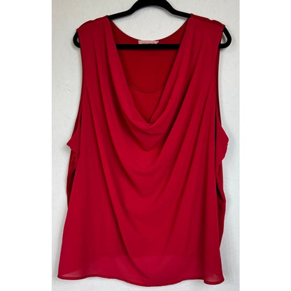 East Adeline Red Sleeveless Blouse Women's 4X