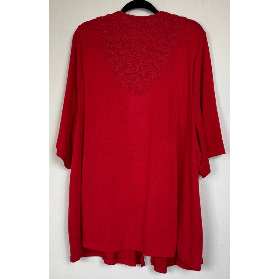 Lane Bryant Red Short Sleeve Cardigan Women's 26/28