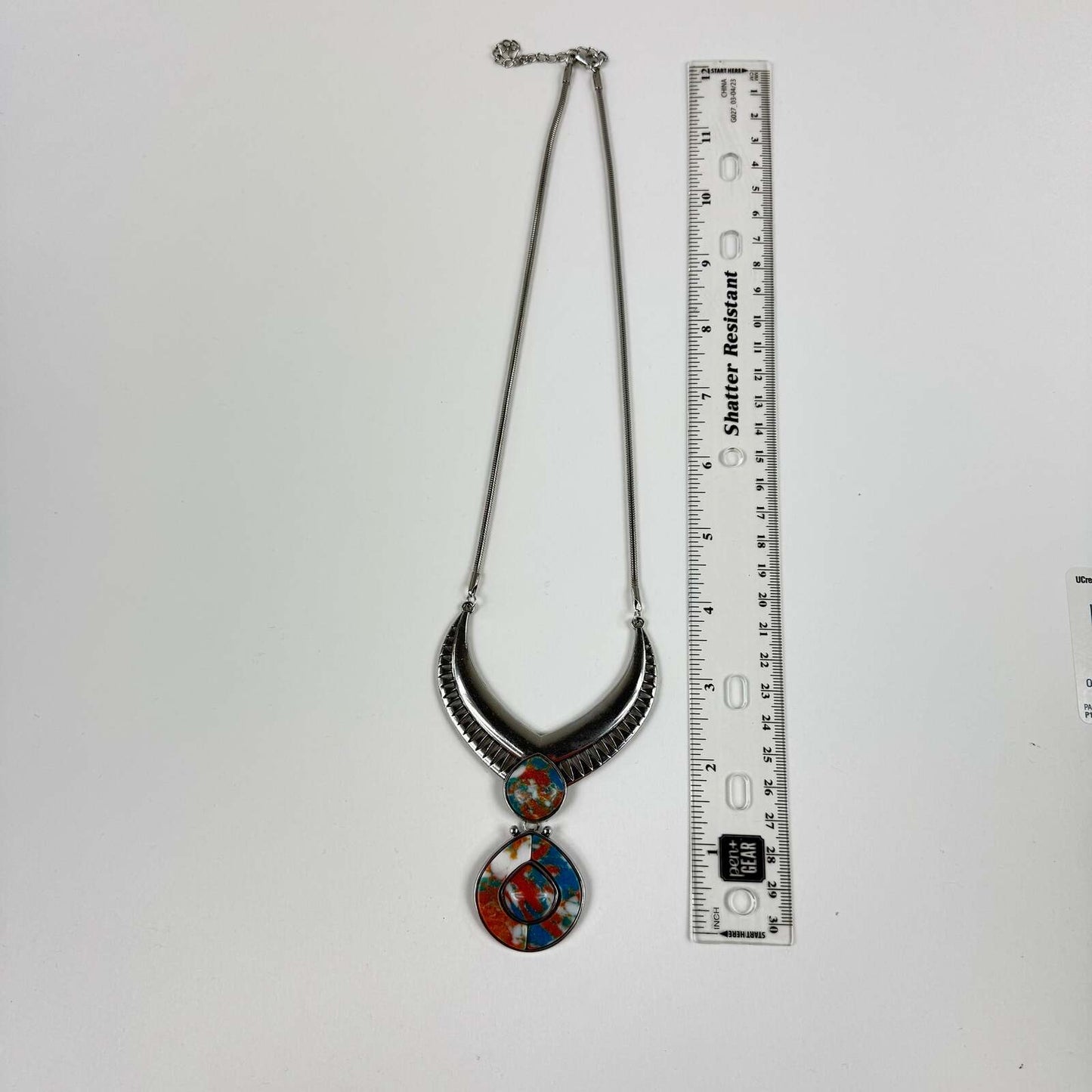 Fashion Jewelry Silver and Turquoise Women's Necklace
