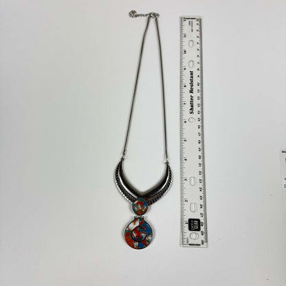 Fashion Jewelry Silver and Turquoise Women's Necklace