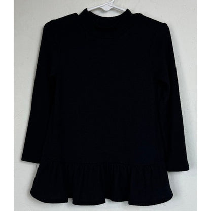 Old Navy Black Long Sleeve Knit Blouse Girl's 3t