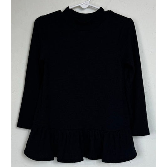 Old Navy Black Long Sleeve Knit Blouse Girl's 3t