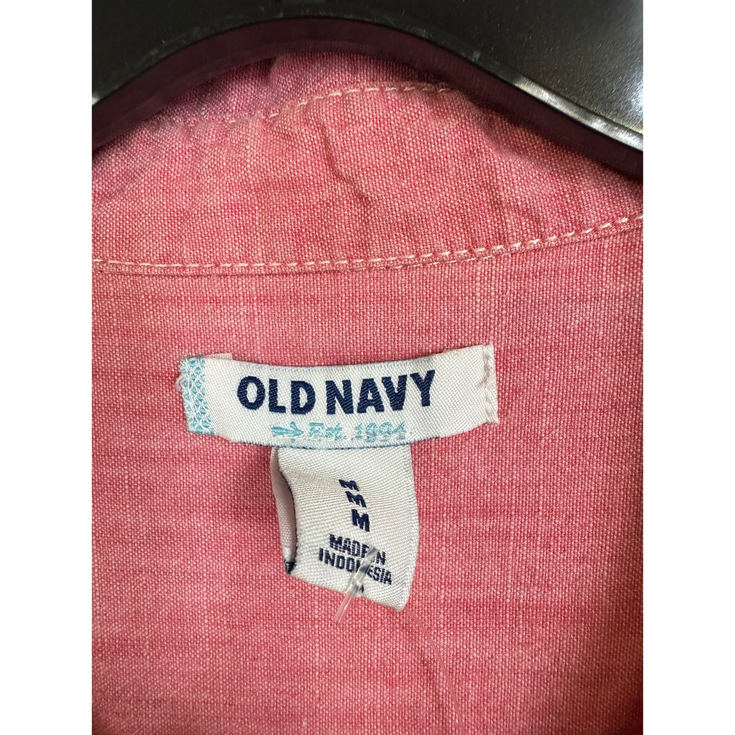 Old Navy Pink Long Sleeve Button Up Shirt Women's Medium