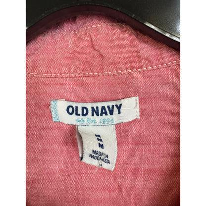 Old Navy Pink Long Sleeve Button Up Shirt Women's Medium
