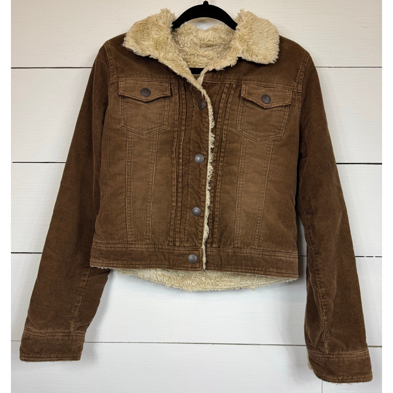 Abercrombie & Fitch Cropped Corduroy Coat Women's Size Medium