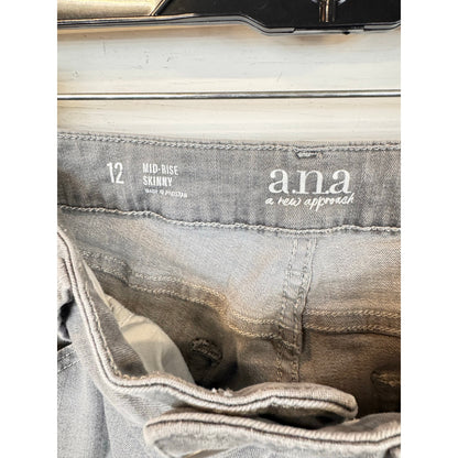 A.N.A. Gray Mid-Rise Skinny Jeans Women's Size 12