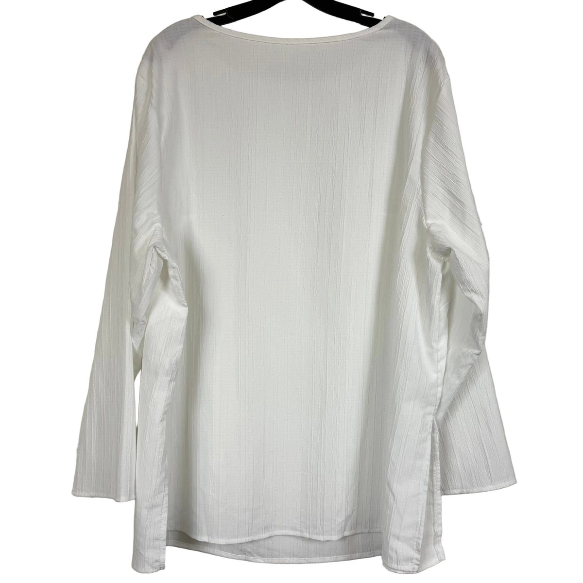 2XL White Long Sleeve Blouse 100% Polyester - Image 2