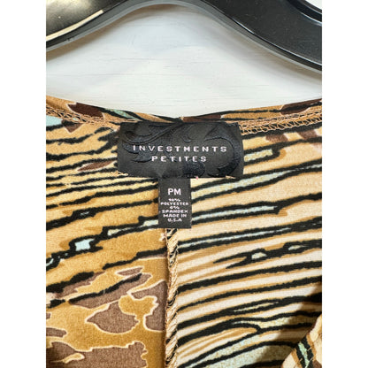 Investments 3/4 Sleeve Blouse Women's Size Medium Petite