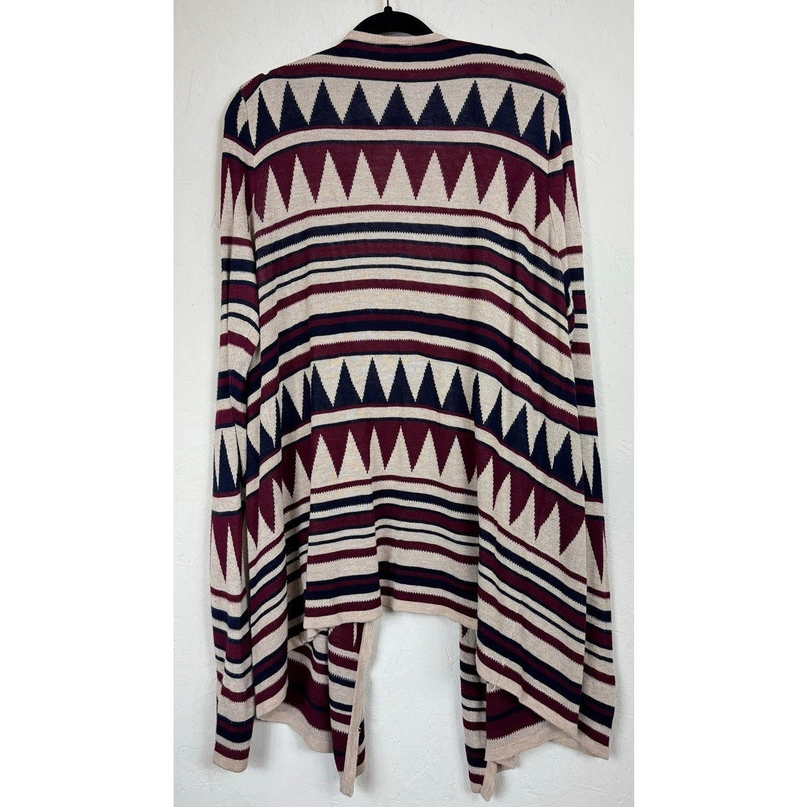 Faded Glory Blue, Red & Beige Long Sleeve Cardigan Women's XL