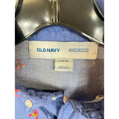 Old Navy Blue Button Up Shirt Boy's Size Large (10/12)
