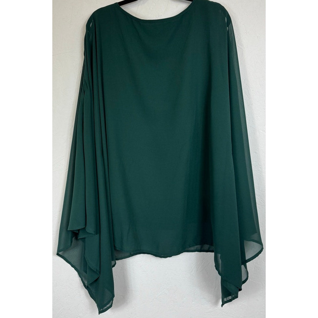 Green 2pc Set Blouse and Pants Women's Size 4X
