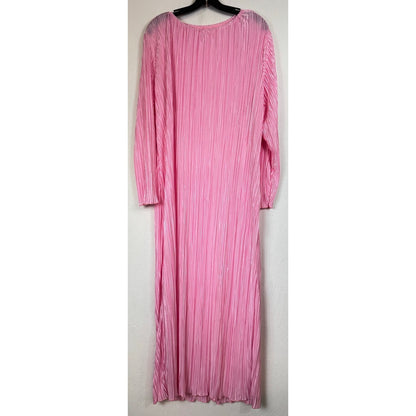 Shein Curve Pink Long Sleeve Maxi Dress Women's 2XL