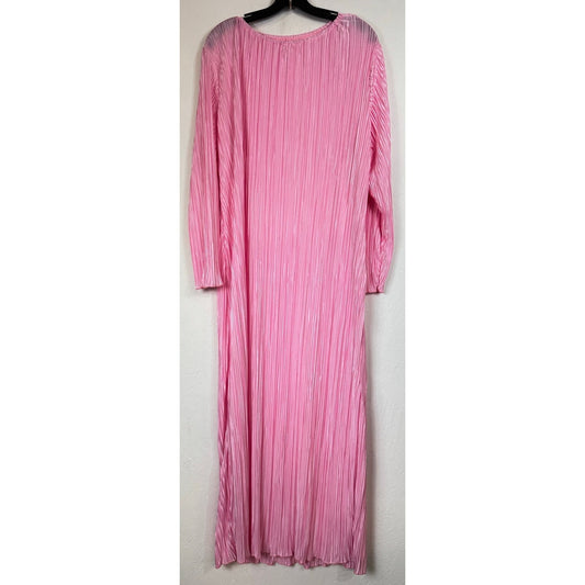 Shein Curve Pink Long Sleeve Maxi Dress Women's 2XL