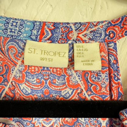 St. Tropez West Blue and Pink Sleeveless Blouse Women's Size Large