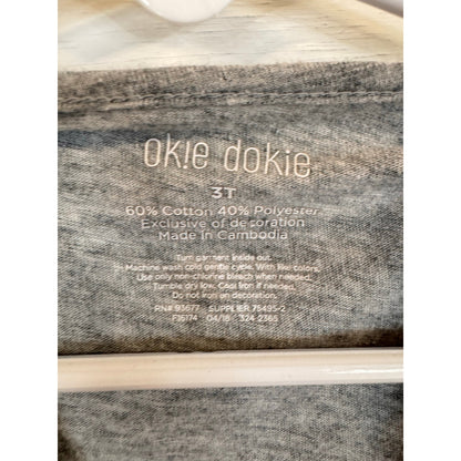Okie Dokie Gray Long Sleeve T-Shirt Girl's Size 3T