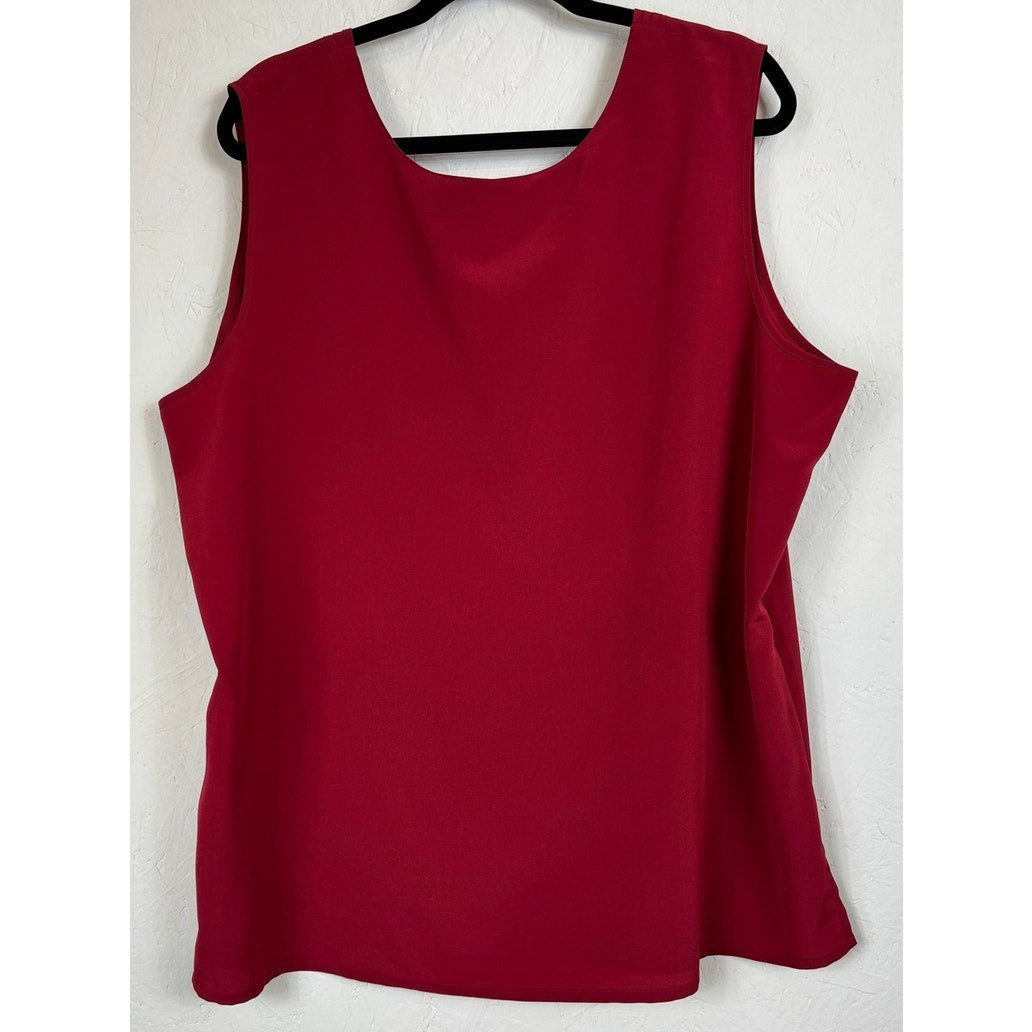Studio C Red Sleeveless Blouse Women's 22/24W