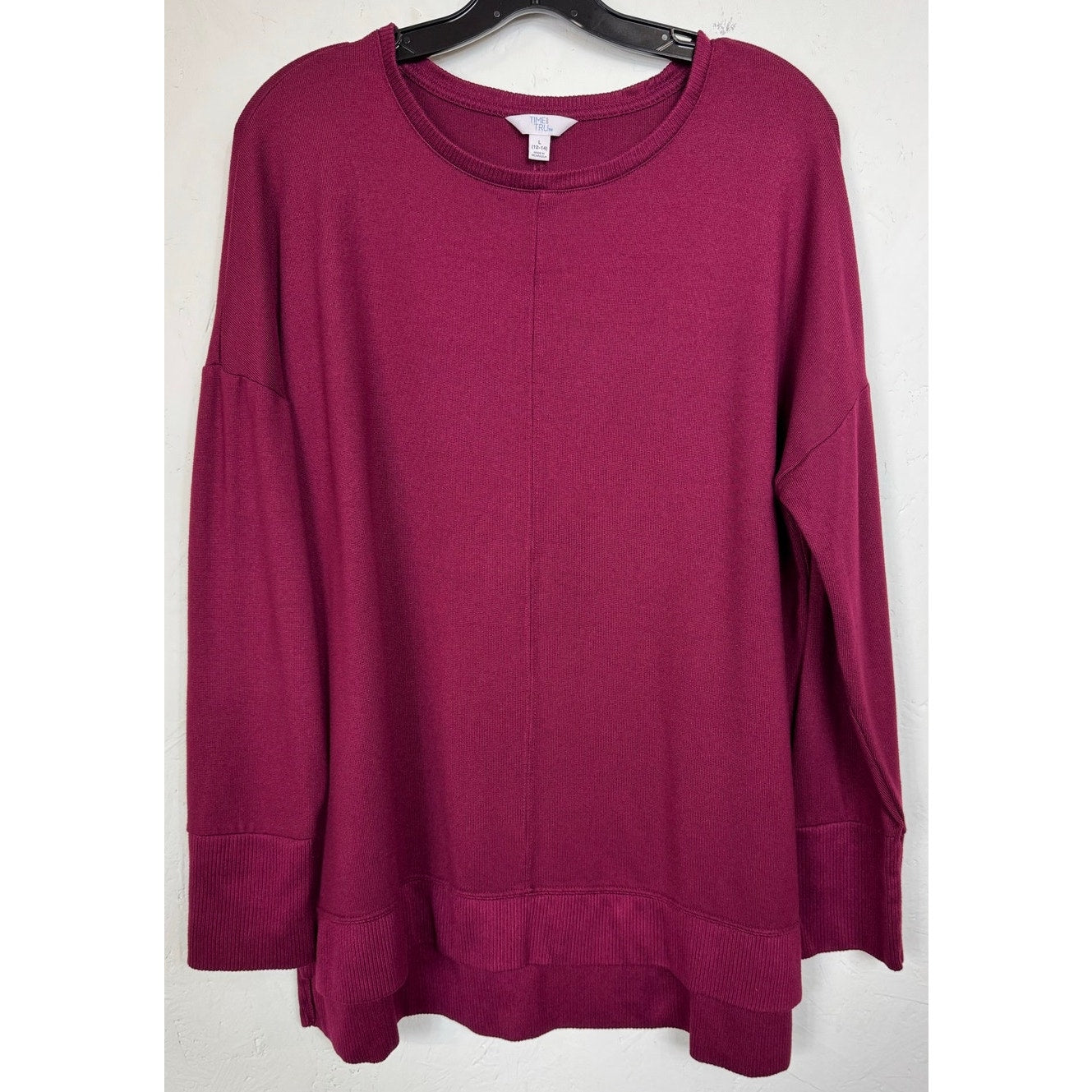 Time And Tru Red Long Sleeve Sweater Women's Large