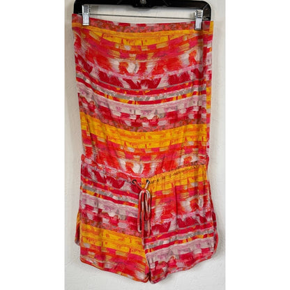 Mossimo Pink & Yellow Strapless Romper Women's Medium
