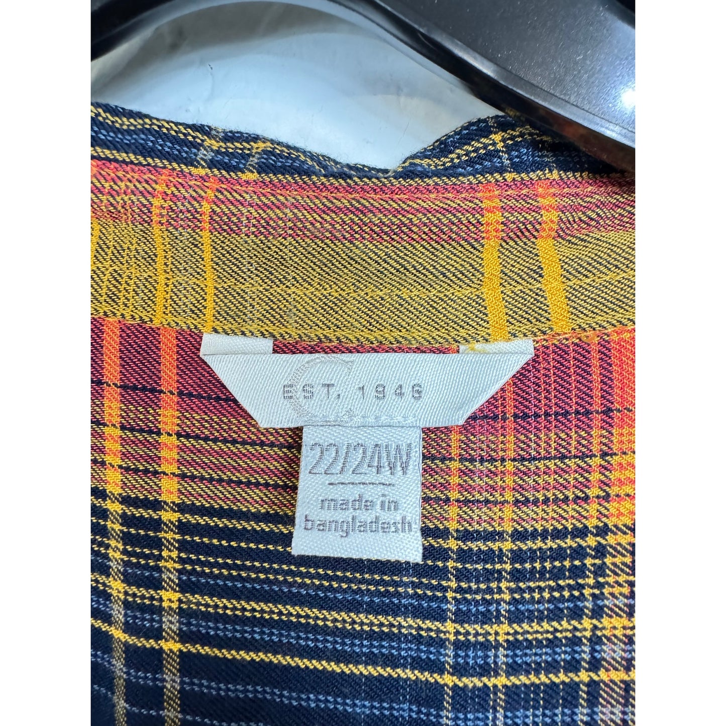Cato Orange Long Sleeve Button Up Shirt Women's 22/24W