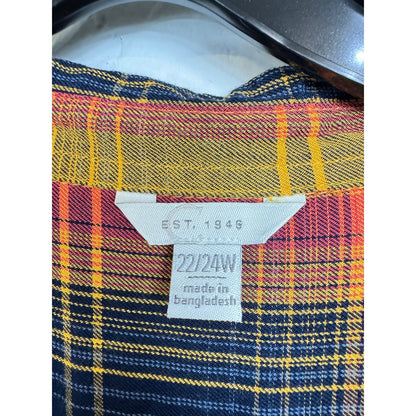 Cato Orange Long Sleeve Button Up Shirt Women's 22/24W