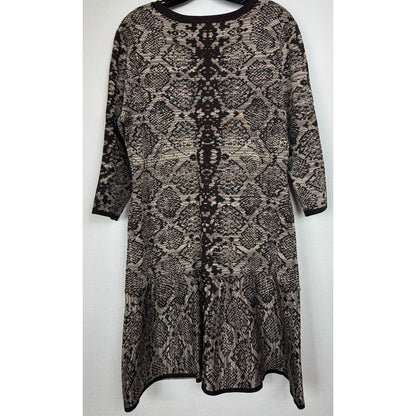 Nina Leonard Brown 3/4 Sleeve Knee length Dress Women's XL