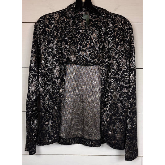 Poema Black & Gold Cardigan Women's Size Medium