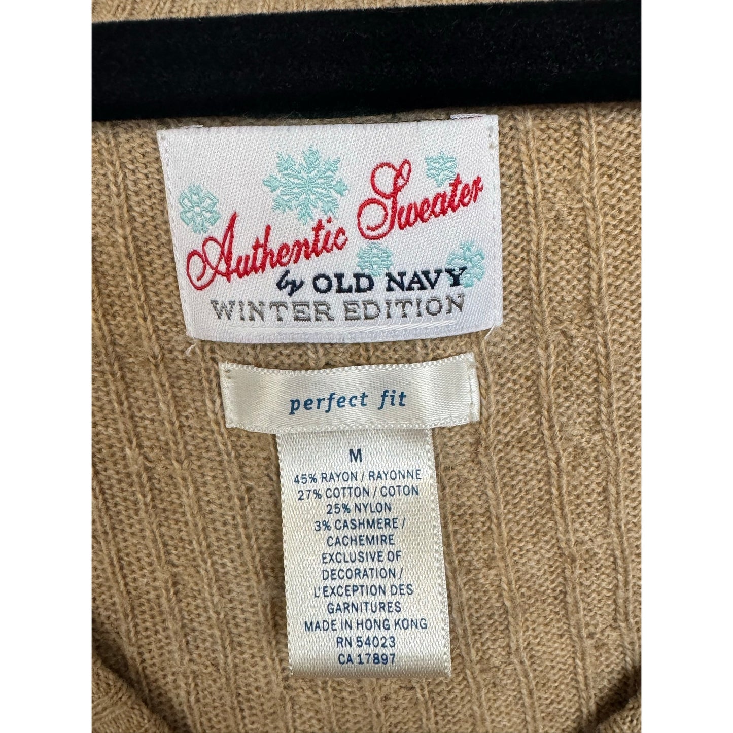 Old Navy Beige V-neck Long Sleeve Sweater Women's Medium