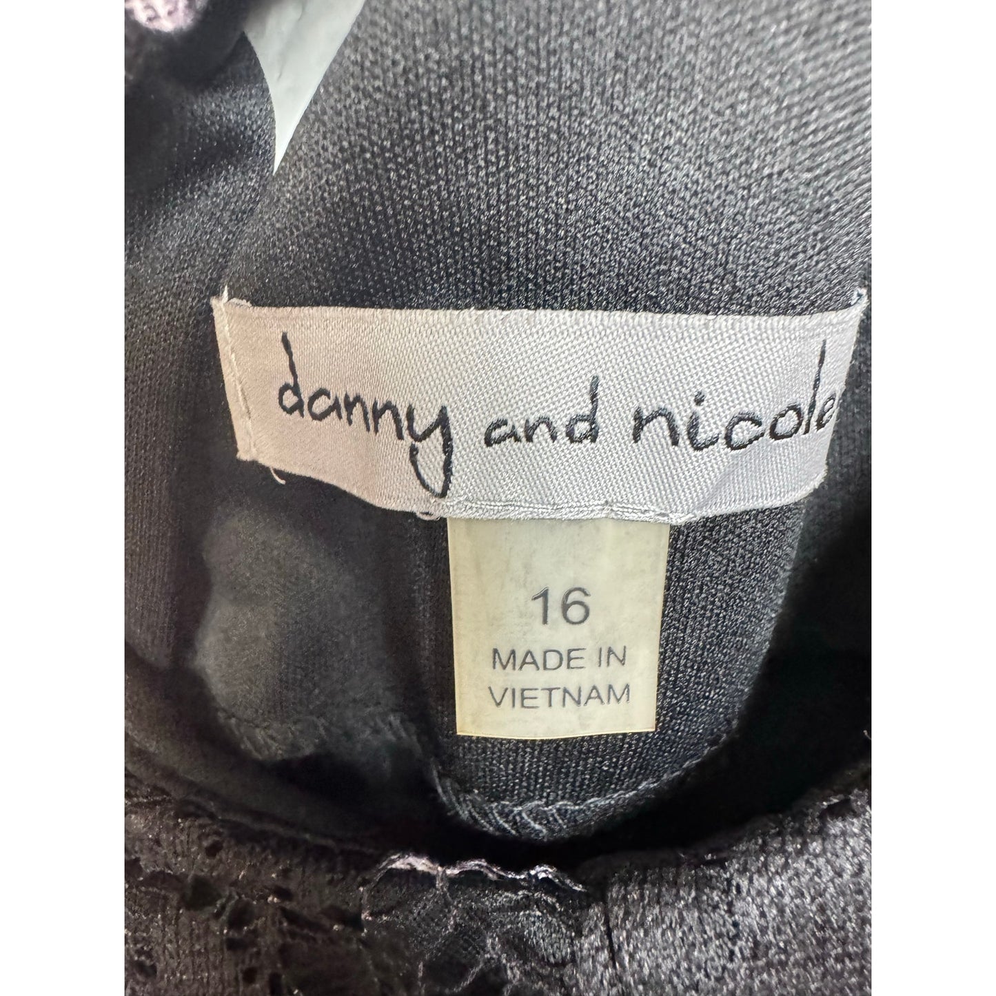 Danny & Nicole Black Sleeveless Knee Length Dress Women's 16