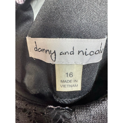 Danny & Nicole Black Sleeveless Knee Length Dress Women's 16