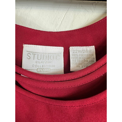 Studio C Red Sleeveless Blouse Women's 22/24W