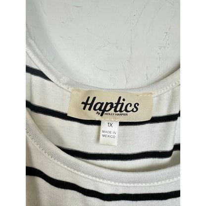 Haptics White Black Sleeveless Romper Women's 1X