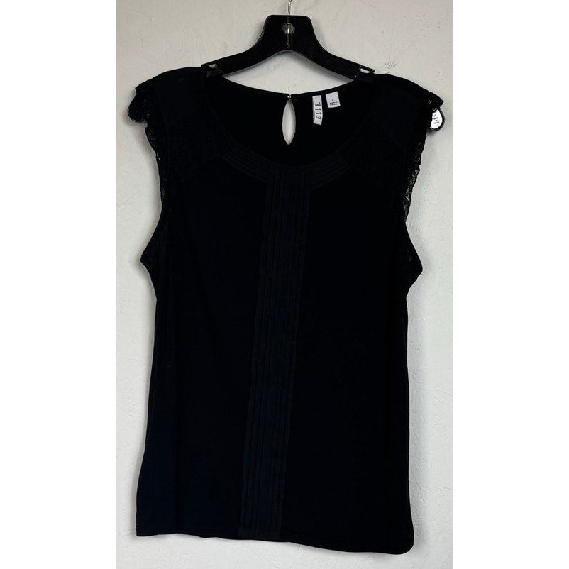 Elle Black Sleeveless Blouse Women's Large