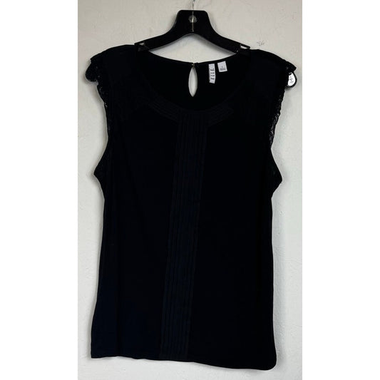 Elle Black Sleeveless Blouse Women's Large