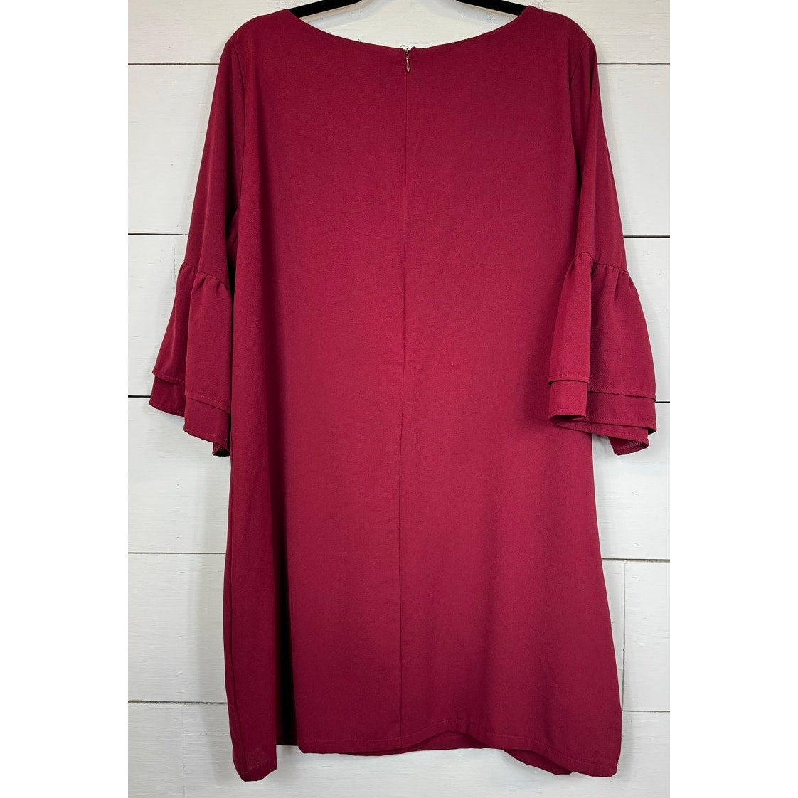 Belongsci Red Knee Length Dress Women's Extra Large